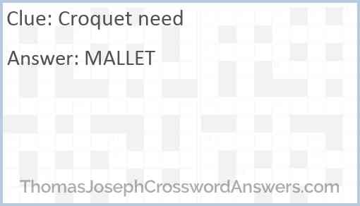 Croquet need Answer