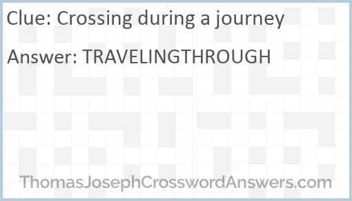 Crossing during a journey Answer