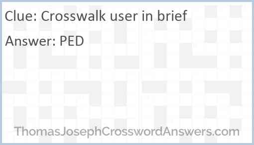 Crosswalk user in brief Answer