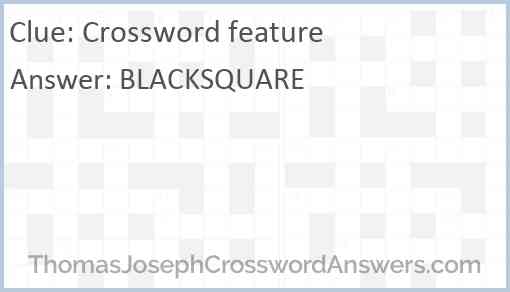 Crossword feature Answer