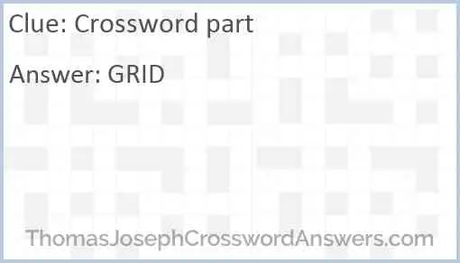 Crossword part Answer