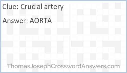 Crucial artery Answer