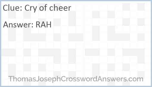 Cry of cheer Answer