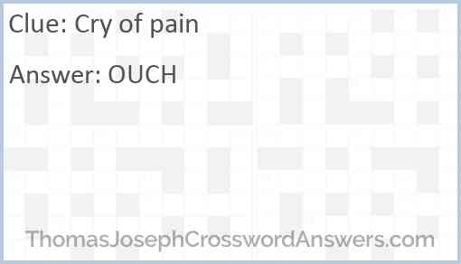 Cry of pain Answer