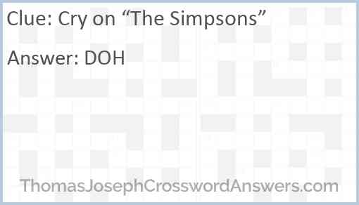 Cry on “The Simpsons” Answer