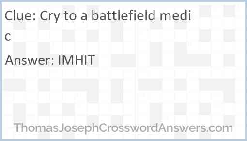 Cry to a battlefield medic Answer