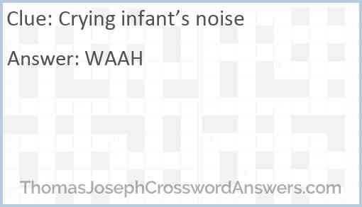 Crying infant’s noise Answer