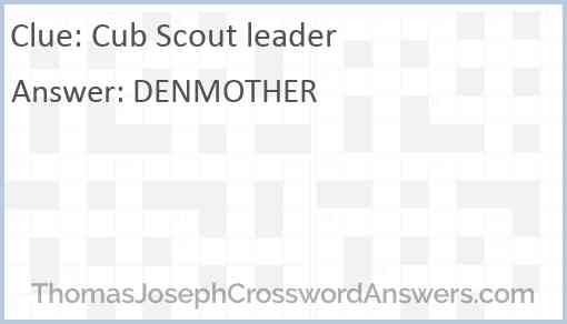 Cub Scout leader Answer