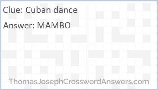 Cuban dance Answer