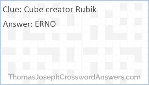 Cube creator Rubik Answer