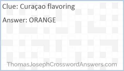 Curaçao flavoring Answer