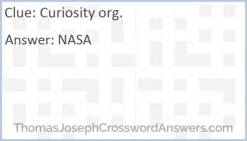 Curiosity org. Answer