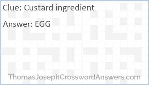 Custard ingredient Answer