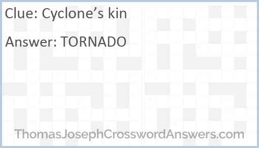 Cyclone’s kin Answer