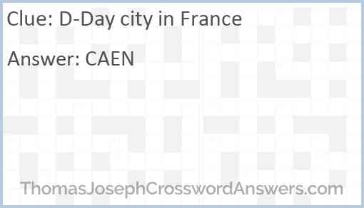 D-Day city in France Answer
