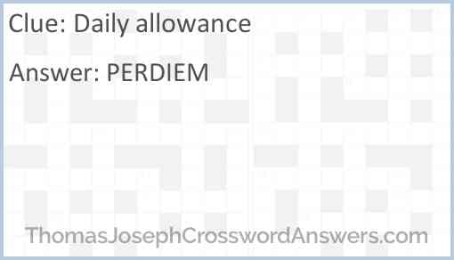 Daily allowance Answer