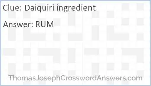 Daiquiri ingredient Answer