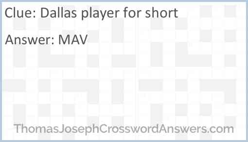 Dallas player for short Answer