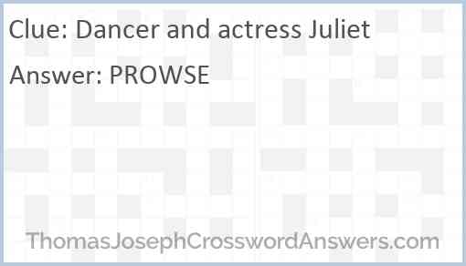 Dancer and actress Juliet Answer