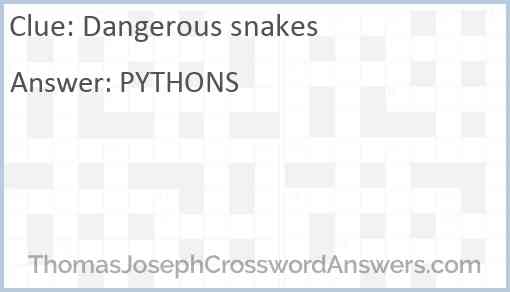 Dangerous snakes Answer