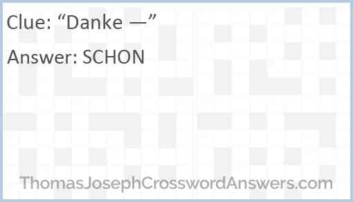 “Danke —” Answer