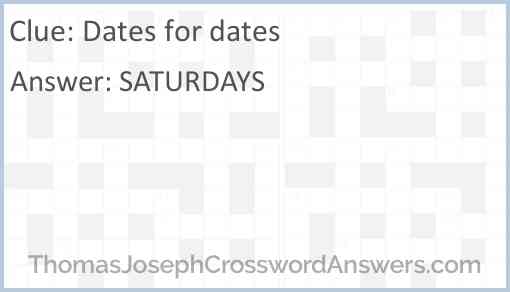 Dates for dates Answer