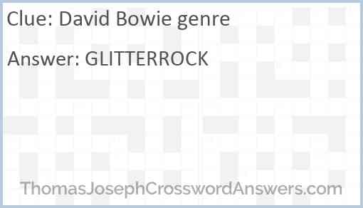 David Bowie genre Answer
