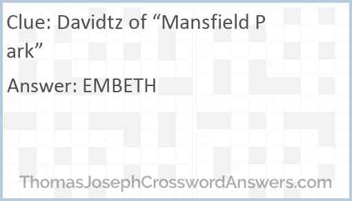 Davidtz of “Mansfield Park” Answer