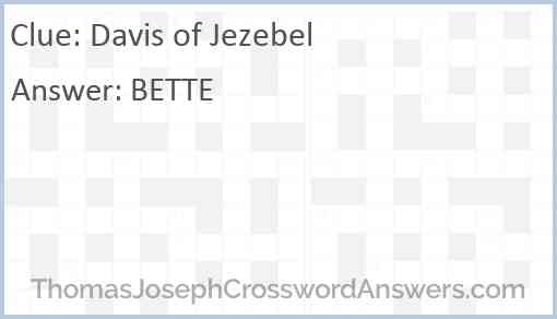 Davis of “Jezebel” Answer