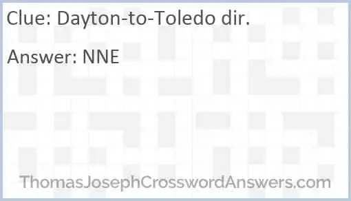 Dayton-to-Toledo dir. Answer