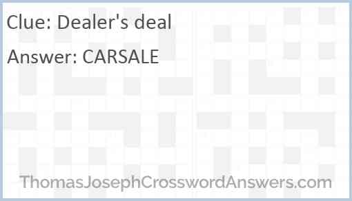 Dealer's deal Answer