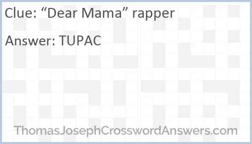 “Dear Mama” rapper Answer
