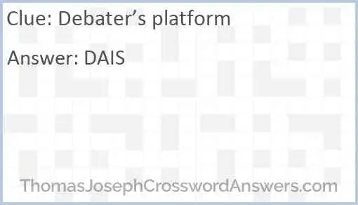 Debater’s platform Answer
