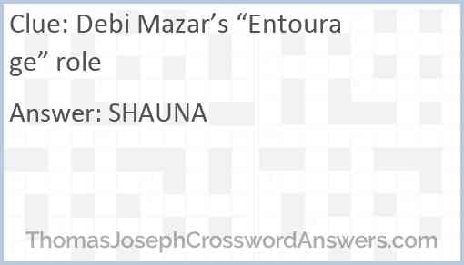 Debi Mazar’s “Entourage” role Answer