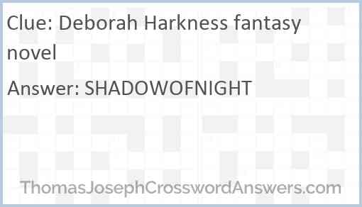 Deborah Harkness fantasy novel Answer