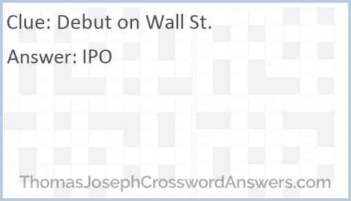 Debut on Wall St. Answer