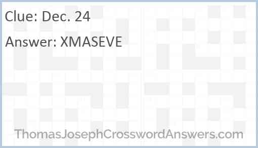 Dec. 24 Answer