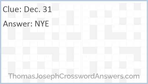 Dec. 31 Answer