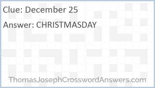December 25 Answer