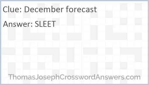 December forecast Answer