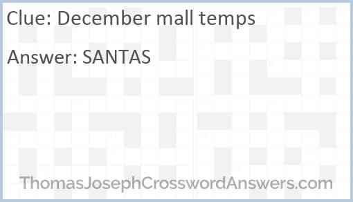 December mall temps Answer