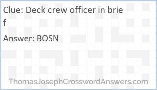 Deck crew officer in brief Answer