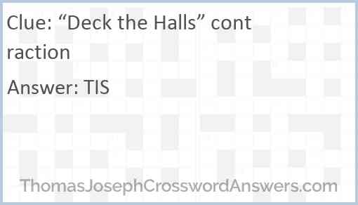 “Deck the Halls” contraction Answer