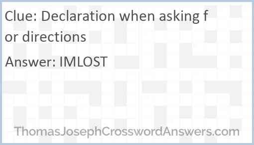 Declaration when asking for directions Answer