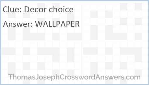 Decor choice Answer