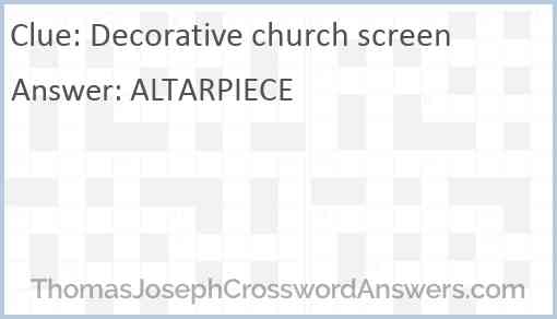 Decorative church screen Answer