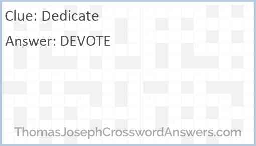Dedicate Answer