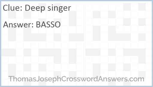 Deep singer Answer