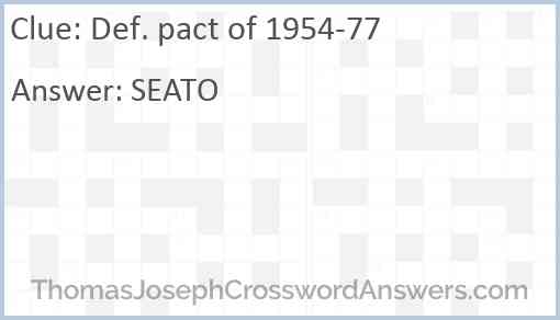 Def. pact of 1954-77 Answer