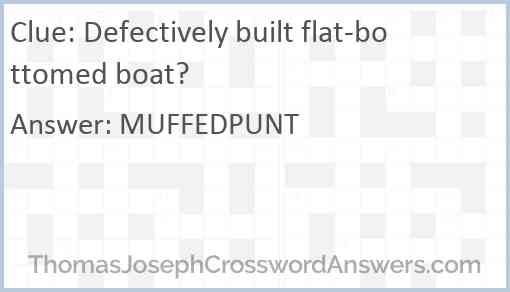Defectively built flat-bottomed boat? Answer